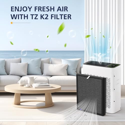 TZ-K2 Replacement Fil-ter Compatible with ToLife TZ-K2 Air Puri-fier for Home Large Room, 3-in-1 HEPA High-Efficiency Activated Carbon TZ-K2-A Fil-ter, 2 Pack