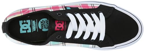 DC Women's Manual Platform Skate Shoe, Grunge Plaid, 8