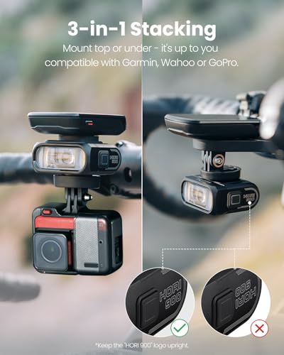 Magicshine Hori 900 Bike Light White Compatible with Garmin/Wahoo - Dual Mount, 900 Lumens, Waterproof USB-C Rechargeable