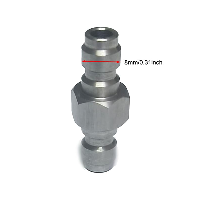2 Pack 8mm Quick Disconnect Plug Male Adapter Fittings - Stainless Steel