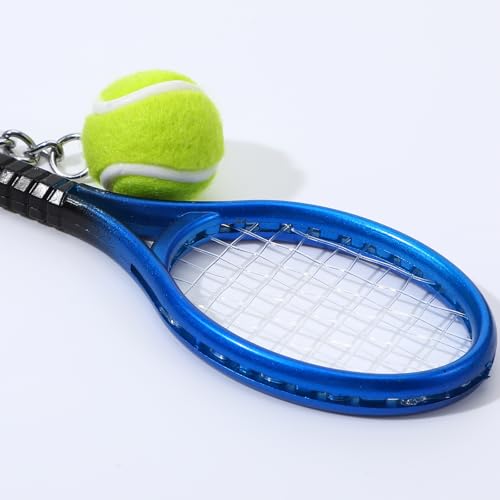 Mini Tennis Racket Keychain Set - Blue & Purple Accessories