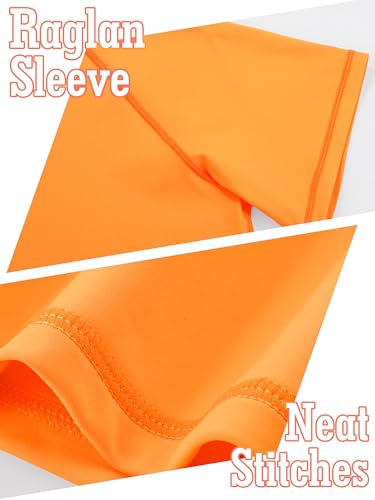Boys' UPF 50+ Rash Guard Swim Shirt - Orange, 10-12 Years