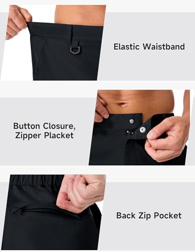 ASYJUMPD Men's Cargo Shorts Large Dark Gray Quick Dry Elastic Waist Pockets