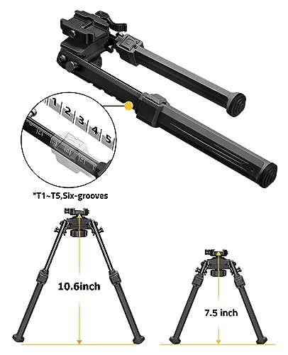 Adjustable Rifle Bipod with Quick Release - Black