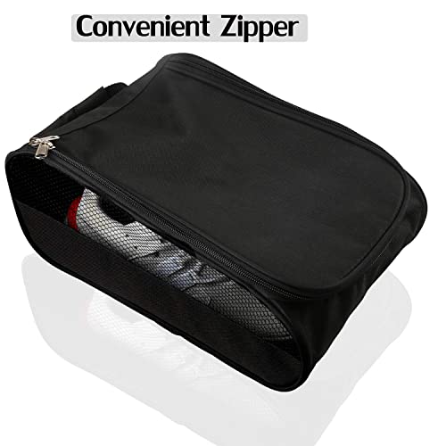 Getfitsoo Outdoor Golf Shoe Bag Black Travel Mesh Zippered Sport Shoe Organizer