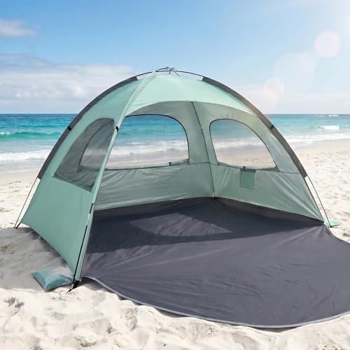 Portable Beach Tent with UV Protection for 3-8 People - Ventilated & Lightweight