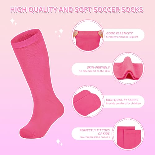 Youth Baseball Knee High Socks - Soft Tube Softball Socks, 9-12 Years, Light Blue