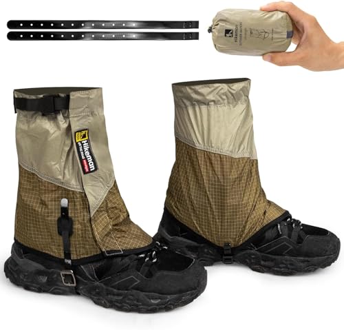 Adjustable Waterproof Ankle Gaiters for Hiking - Khaki, Medium