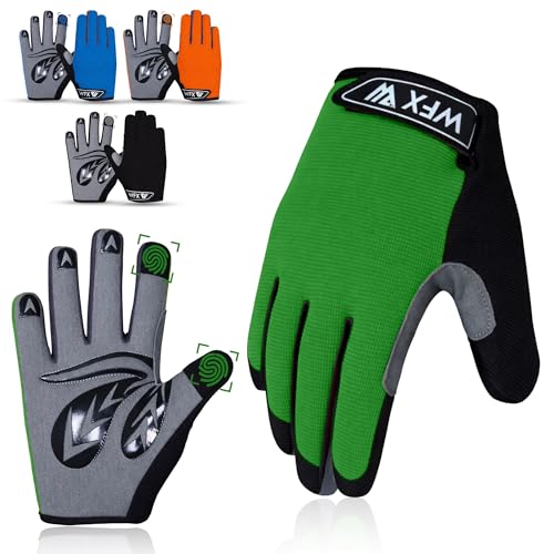 Kids Cycling Gloves with Gel Padding - Green, Medium (8-10 Years)