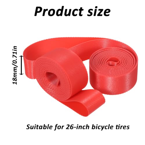 2PCS Bicycle Rim Tape, 26-inch PVC Bike Tire Liner for Puncture Protection