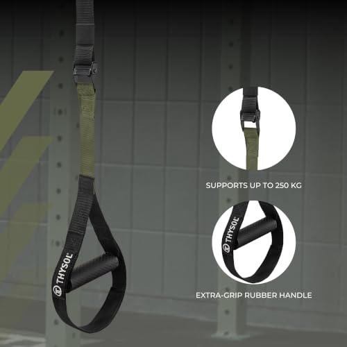 Full Body Suspension Trainer PRO with Door Anchor - Army Green