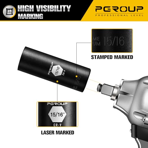 3/8¡± Drive Deep Impact Socket, SAE(15/16 Inch socket), 6-Point, Cr-V Steel With Black Manganese Phosphate Coating