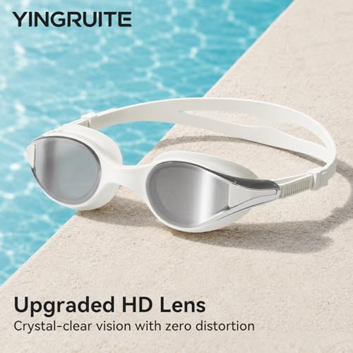 Yingruite Silver Mirror No-Leak Anti-Fog Adult Swim Goggles