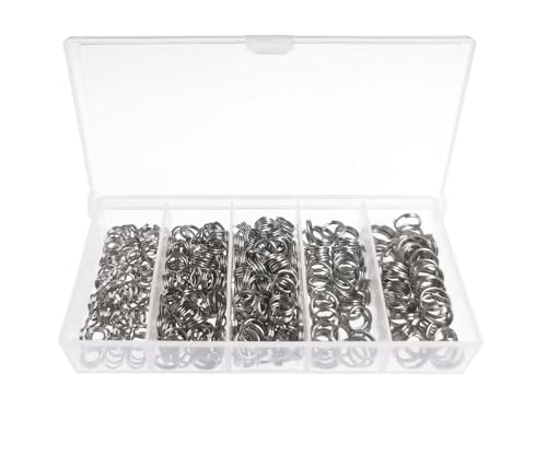 400pcs Stainless Steel Fishing Split Rings Kit with Storage Box