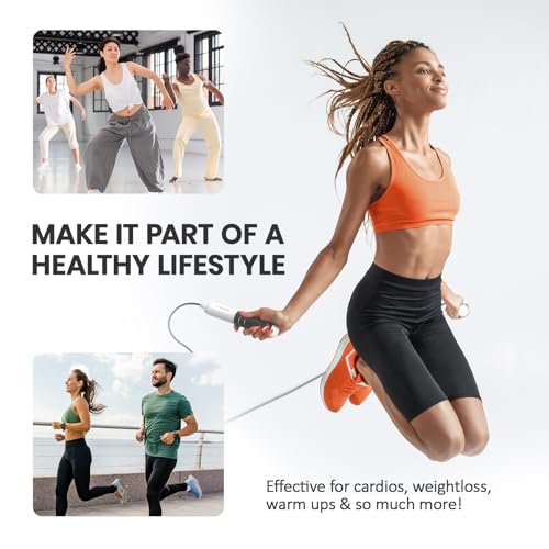 Digital Jump Rope with Smart Counter & Adjustable Speed - 2026 Evolution Black