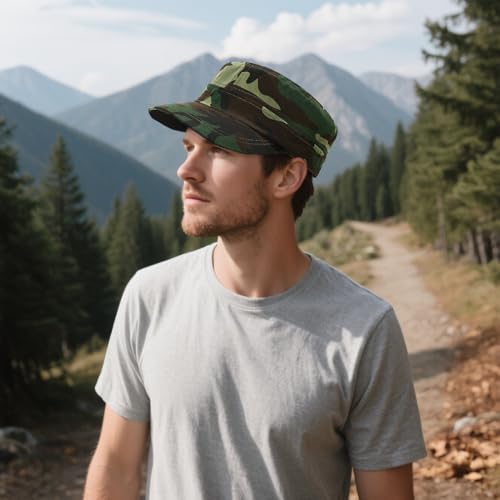 Malaxlx Camo Green Unisex Army Cap with UPF 50 Sun Protection Adjustable Breathable Military Hat