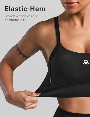 Medium Impact Sports Bra with Removable Pads - Black, Small