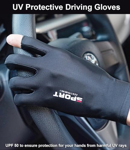 UV Protection Gloves for Outdoor Activities - Large Black