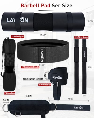 Barbell Pad Set for Hip Thrusts - Black, Weight Lifting Accessories