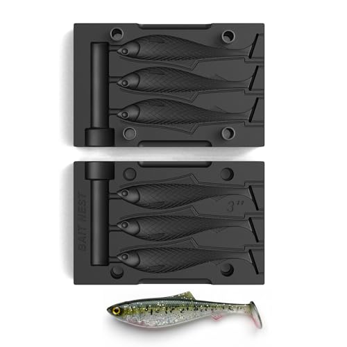 Soft Plastic Swimbait Mold for Lure Making 3-Cavity Fishing Baits