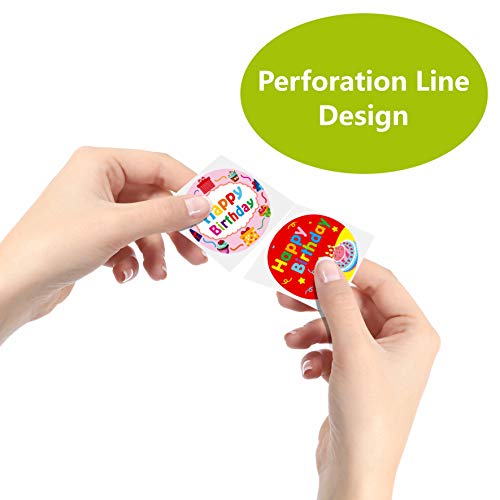 Happy Birthday Stickers - 1000 PCS Balloon Design, 16 Styles
