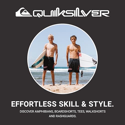 Quiksilver Boys' Snug Fit Long Sleeve UPF 50+ Surf Rash Guard Black Day 8