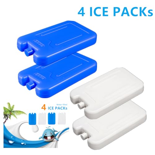 Reusable Ice Packs - 200ml Water Filled Cool Packs, 4 Pack