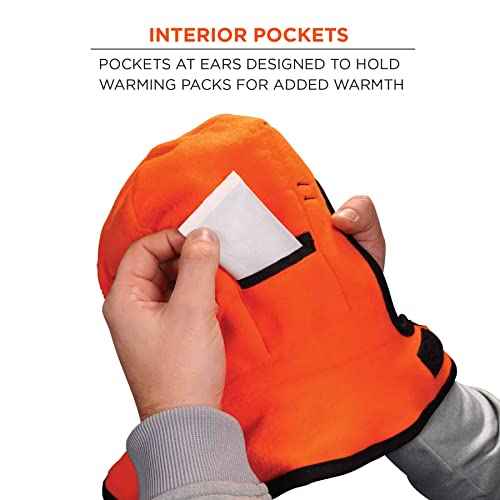 Ergodyne Winter Hard Hat Liner, FR Rated, Thermal Fleece Lining, Shoulder Length, N-Ferno 6882, Factory