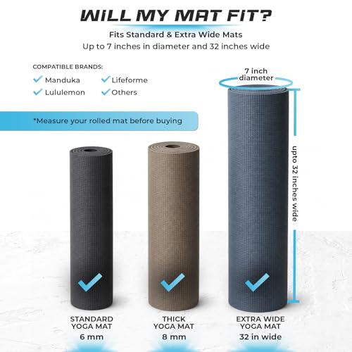 Expandable Yoga Mat Bag - Adjustable Strap, Fits Mats Up to 32 Inches