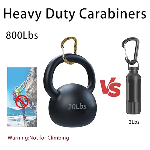 Heavy Duty Self-Locking Carabiner Clip - 2.36in Keychain Holder - 3-Pack
