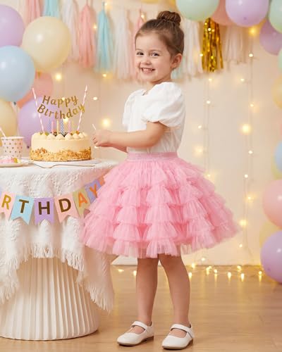 Stelle Pink 4-5T Toddler Girls Tutu Skirt Layered Tulle Ballet Dancewear