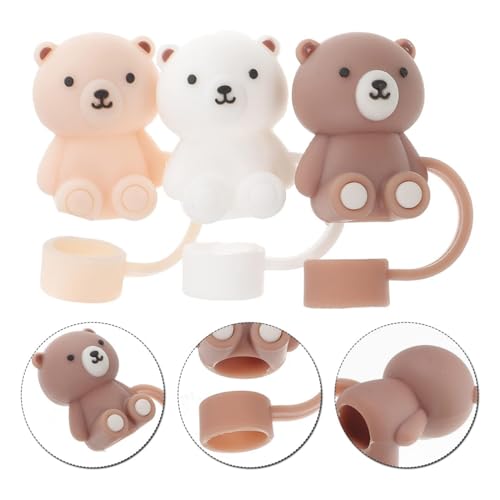Bear Straw Cover for Stanley Cup - Silicone Straw Topper (2 Pack)
