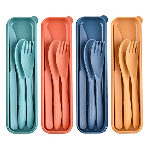 4-Piece Reusable Travel Utensil Set with Portable Case - Small