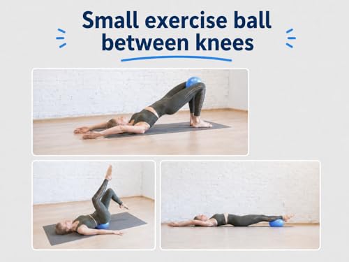 6 Inch Blue Pilates Ball with Air Pump - Small Exercise Ball