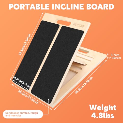 Adjustable Wooden Slant Board for Calf Stretching - 1PC