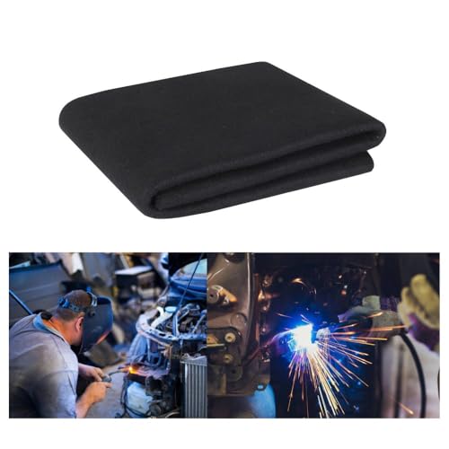 Welding Blanket Fireproof 5mmThickness 12''x24'',Carbon Fiber Mat for Soldering Brazing Plumbing Hole Propane Torch Copper Pipe,Up To1800¡ÆF Hvac Heat Shield Resistant Flame Protector Tool