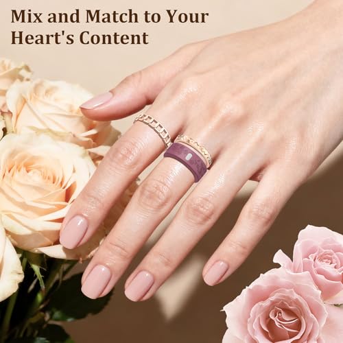 Floral Silicone Cover for Oura Ring - 4 Pack, Small (Dopamine)