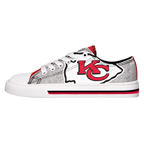 Kansas City Chiefs Glitter Low Top Canvas Sneakers for Women