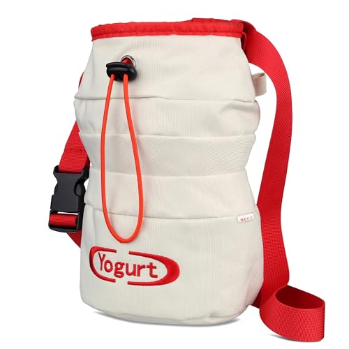 Yogurt Chalk Bag for Rock Climbing & Bouldering - Asian-Inspired Design, Quick-Clip Belt, Brush Holder