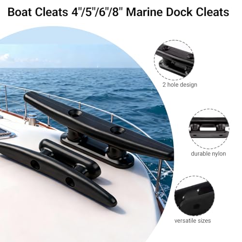Nylon Boat Cleat - 5 Inch, 4 Pack with Stainless Steel Screws