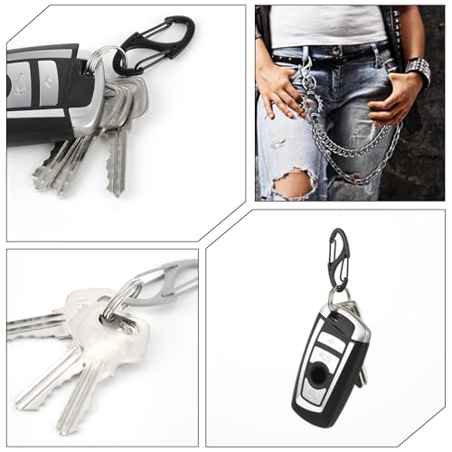 20-Piece S Carabiner Clip Set - Mini Colorful Keychain Hooks