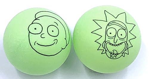 Rick and Morty Neon Green Ping Pong Ball Set - 6 Balls