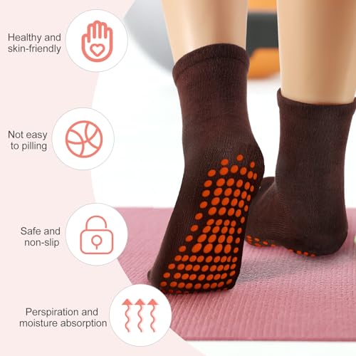 Geyoga 10 Pairs Non Slip Yoga Socks for Women, One Size, Bright Colors
