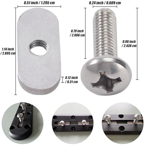 304 Stainless Steel Kayak Rail Track Screws & Nuts - 4 Pcs Kit