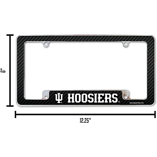 12" x 6" Carbon Fiber Chrome License Plate Frame for Cars