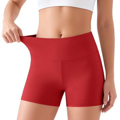 Girls' Athletic Shorts - School Clothes, Red, 9-10 Years