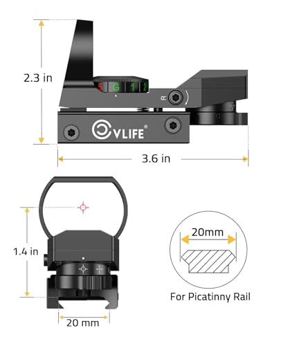 Red Green Dot Reflex Sight with 20mm Rail for Shooting