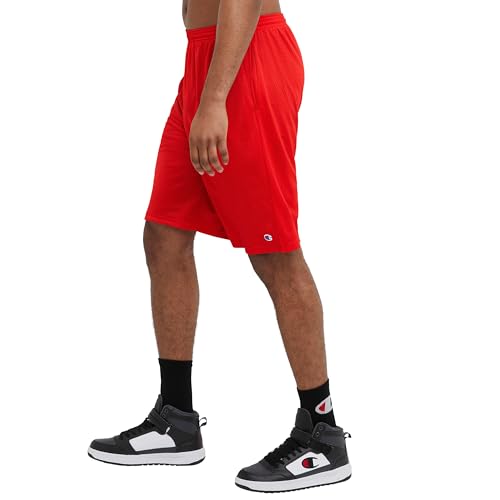 Men's Mesh Gym Shorts - Lightweight Athletic Shorts - Standard / Large / Crimson