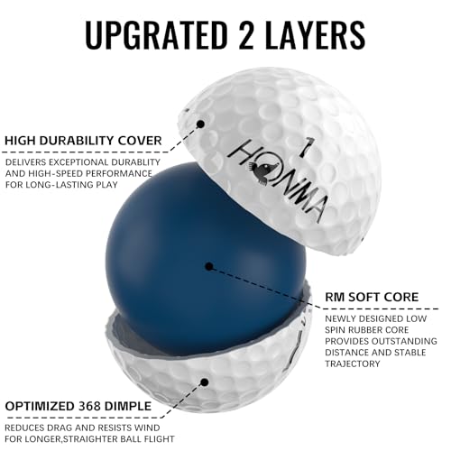 D1 Distance Golf Balls - White - 1 Dozen, Low Compression, High-Speed Core