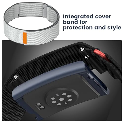 Black Nylon Loop Compatible with Amazfit Helio Watch Strap - Overlay Cover